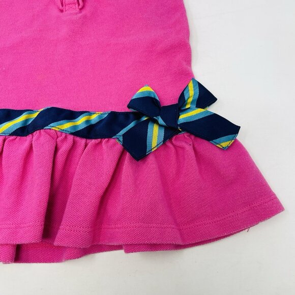 Nautica Baby Girls Size 12 Months Short Sleeve Pique Polo Tunic Top in Pink 2464 - Picture 3 of 5